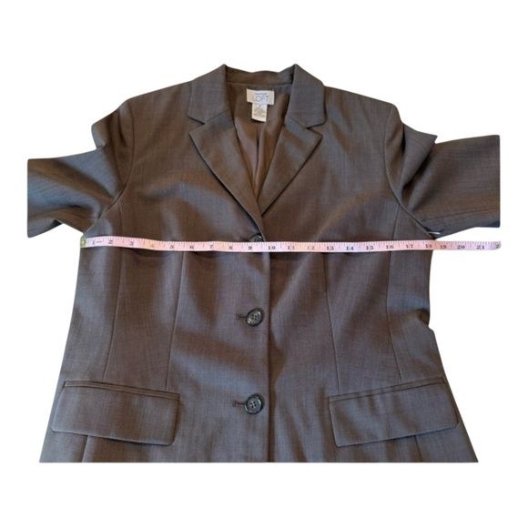 Ann Taylor Loft Wool Blend Espresso Brown Career Wear 3 button Blazer NWOT 8/M - Picture 9 of 13